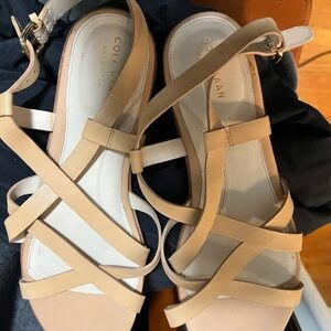 Cole Haan Women's Beige Strappy Sandals